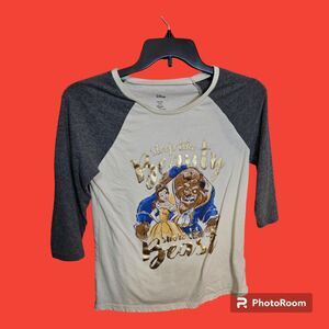 Disney‎ Beauty and the Beast 3/4 Sleeve Top Size S (S33)